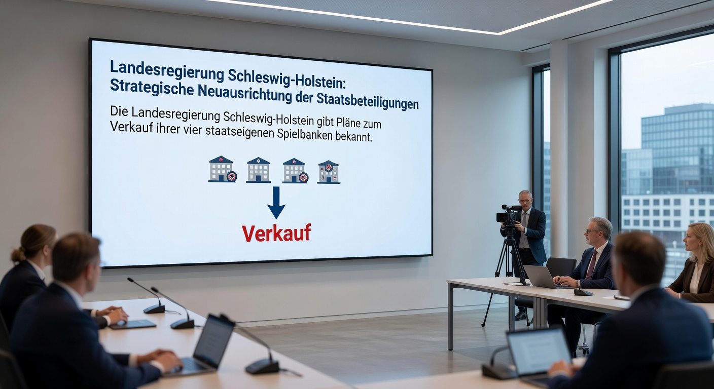 Innenansicht einer Spielbank mit Spielern an Tischen und Slot-Maschinen, beleuchtet in warmem Licht, das die Atmosphäre der Schleswig-Holstein-Casinos einfängt