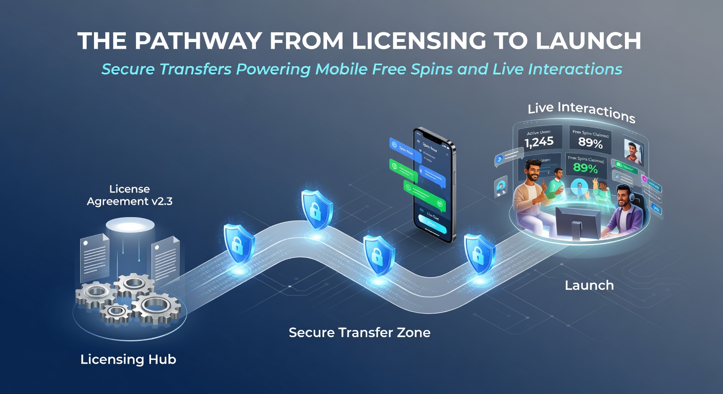 Visualisierung des Lizenzierungsprozesses mit Fokus auf sichere Zahlungssysteme für mobile Casino-Features
